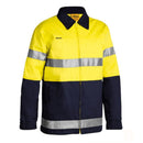 Bisley Men's Hi Vis 2 Tone Drill Jacket 3M Reflective Tape BK6710T