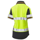 Bisley Womens Taped Short Sleeve Hi-Vis V-Neck Polo BKL1225T*