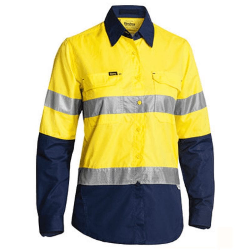 Bisley Women's X Airflow Taped Hi Vis Ripstop Shirt BL6415T