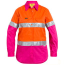 Bisley Women's Taped Hi Vis Cool Lightweight Drill Shirt BL6696T