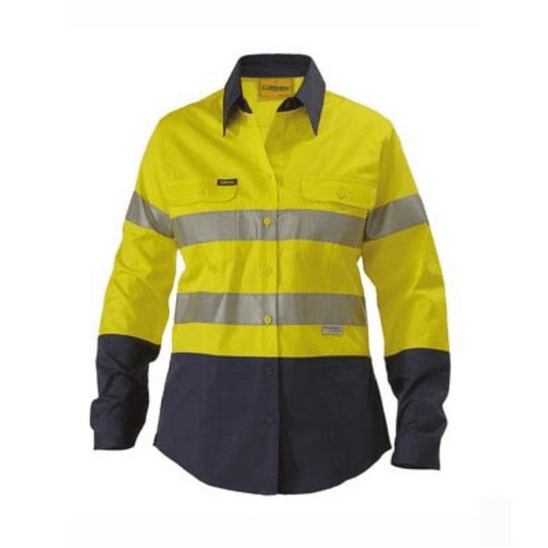 Bisley Women's Taped Hi Vis Cool Lightweight Drill Shirt BL6896