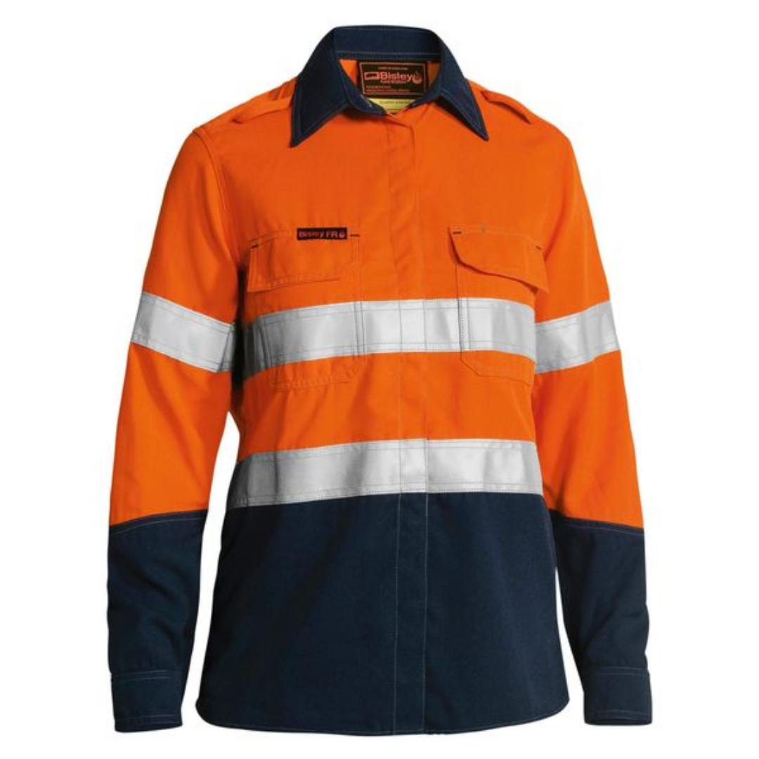 Bisley Women's Tencate Plus 700 Taped Hi Vis FR Vented Shirt BL8082T*