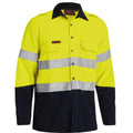 Bisley Mens Tencate Plus Taped 2 Tone Hi Vis FR Vented Shirt BS8082T*