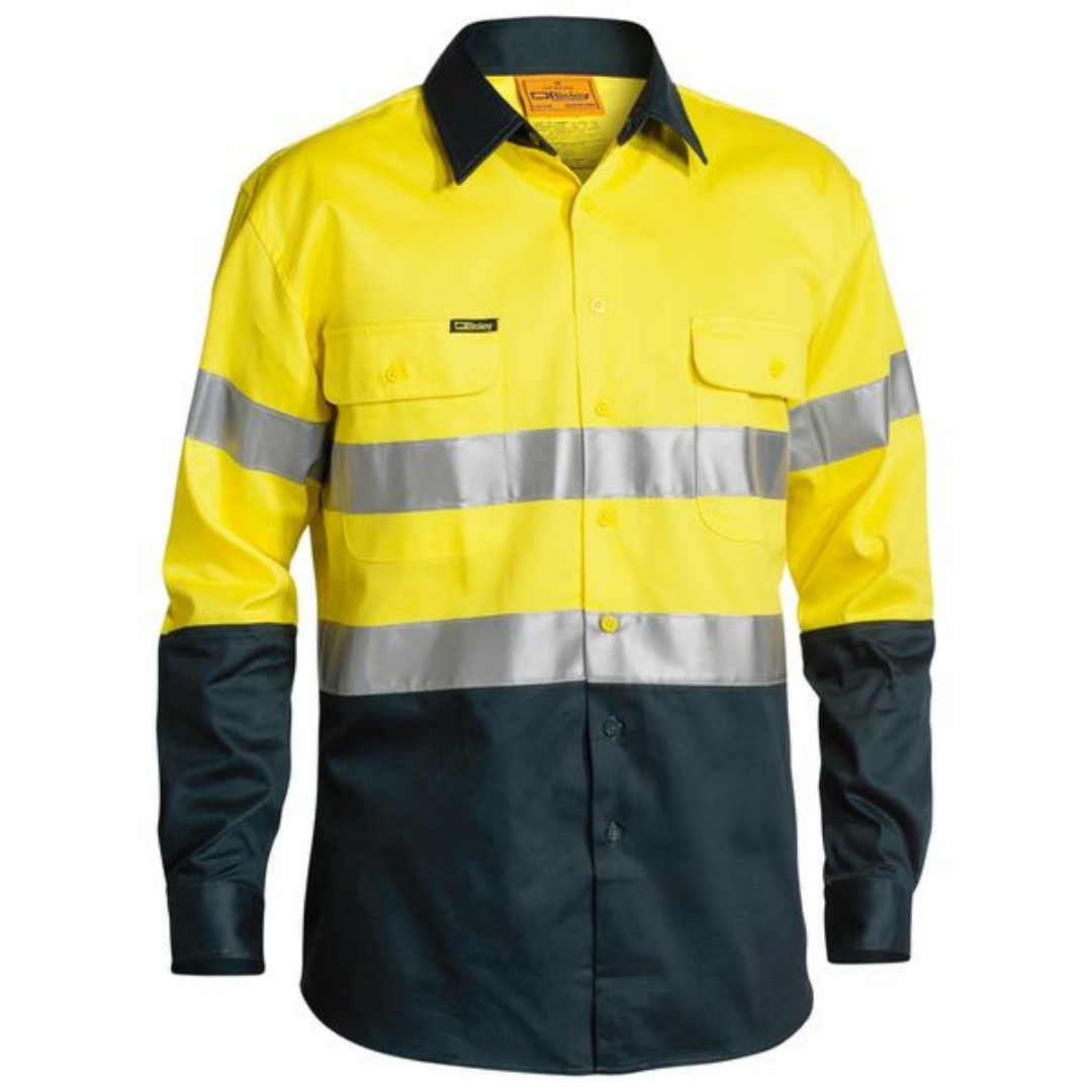 Bisley Mens Taped Hi Vis Drill Shirt BT6456