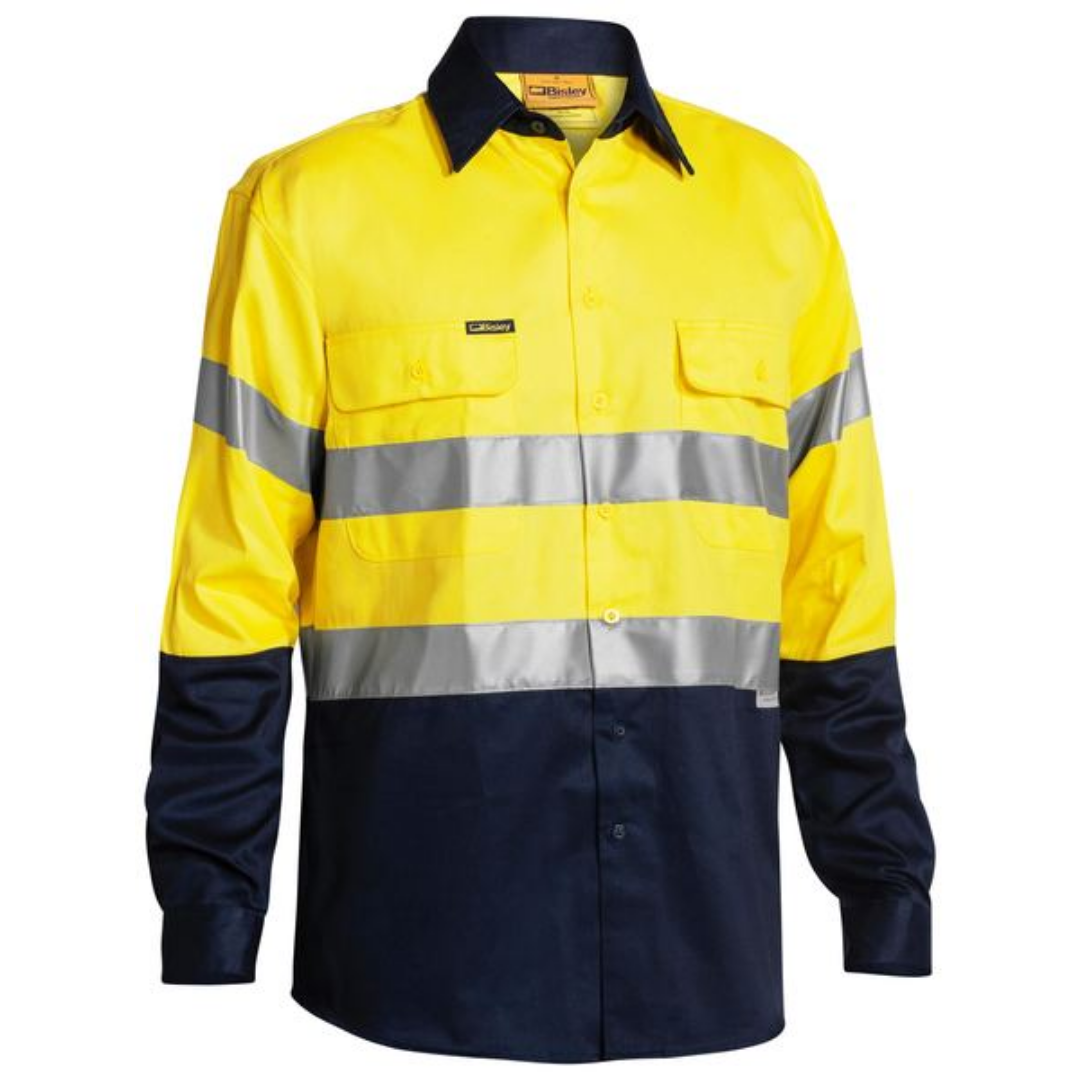 Bisley Mens Taped Hi Vis Drill Shirt BT6456