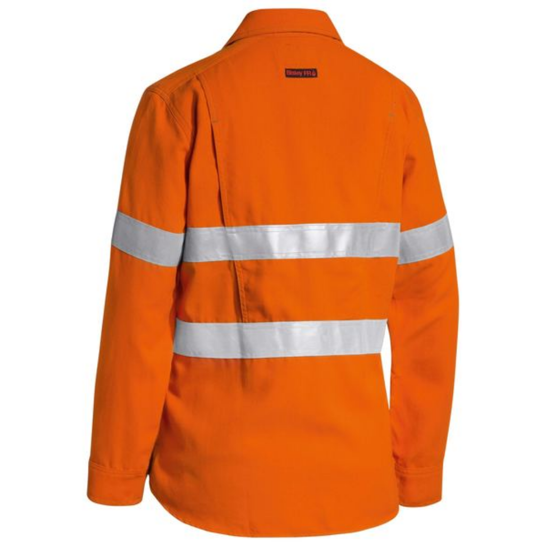 Bisley Women's Tencate Plus 580 Taped Hi-Vis Lightweight FR Shirt BL8097T*