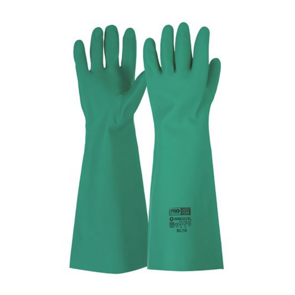 45cm Green Nitrile Gauntlet Gloves