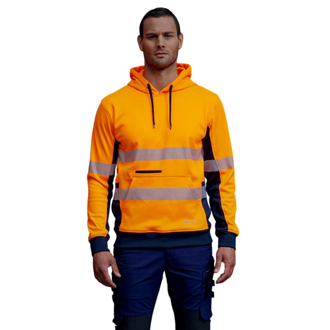 K55054* King Gee Men's Hi Vis Reflective Pull Over Hoodie
