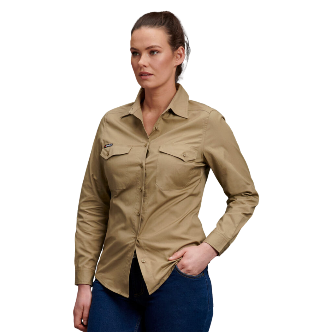 K69880* King Gee Ladies Workcool 2 Shirt Long Sleeve