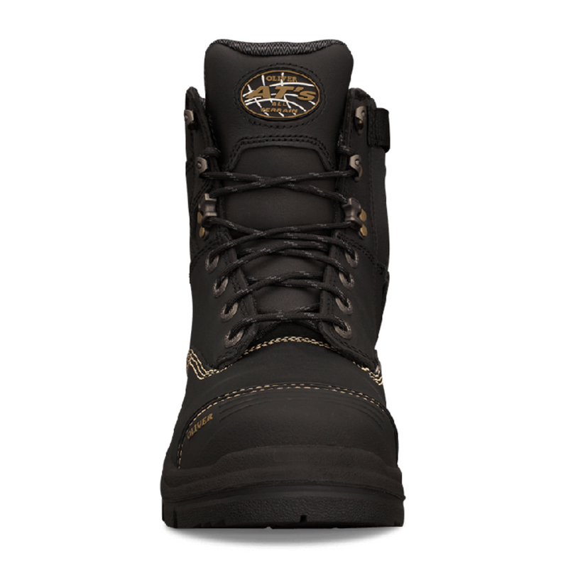 O55345Z Oliver Men s Zip Sided Safety Boots Black