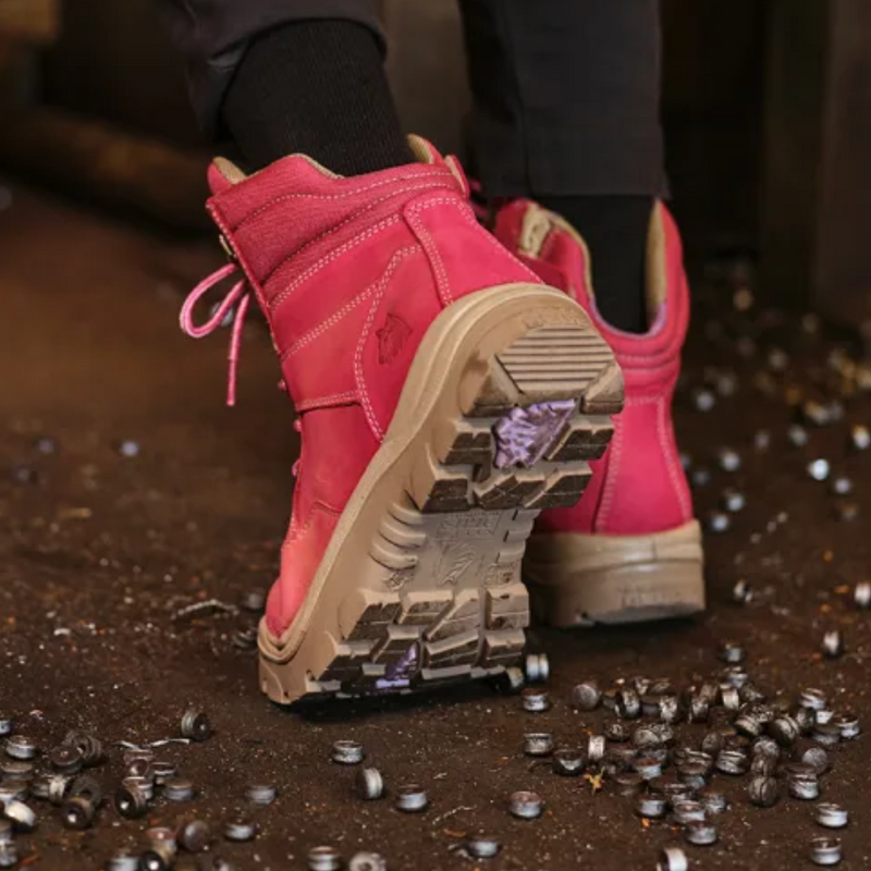 Steel blue pink boots hotsell